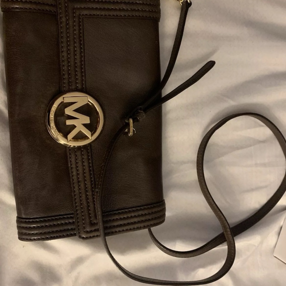 Michael Kors Brown Leather Crossbody Bag